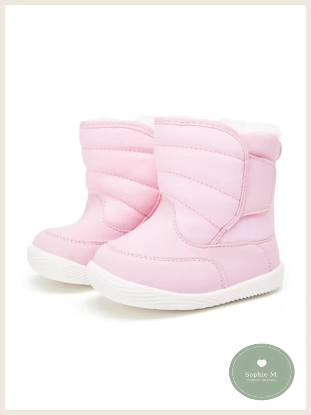 Baby Snow Boots Waterproof Winter Warm Faux Fur Nonslip Toddler First Walker